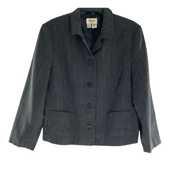 Talbots Blazer Womens Size 12 100% Wool Button Front Lined Pockets Suit Jacket - Picture 7 of 10
